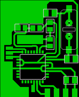 Емкостной датчик уровня топлива на ATMega8A. Модуль датчика Емкостной датчик уровня топлива на ATMega8A. Чертеж платы модуля датчика