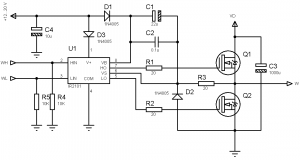 Рабочая схема включения IR2101